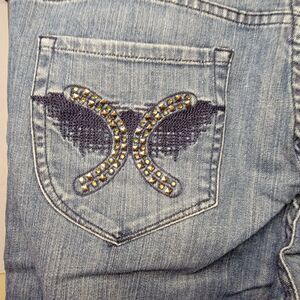 Ooh La La Bootcut Boogie Denim Jeans w/ studs on Pockets - Size 14